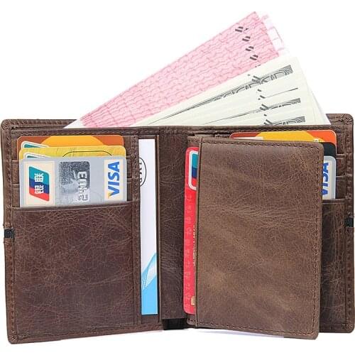 J.M.D High Quality Vintage Mens Wallet 100% Genuine Cow Leather ID Credit Card Holder Brand New Money Wallets 8157-2C