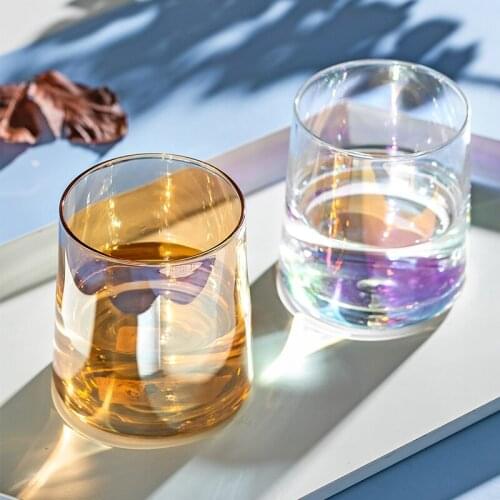 Coffee Mugs 4pc Colorful Whiskey Glass Drinking Glasses For Water Juice Wine Beverages Dessert Milk Drinkware Cup Home Bar