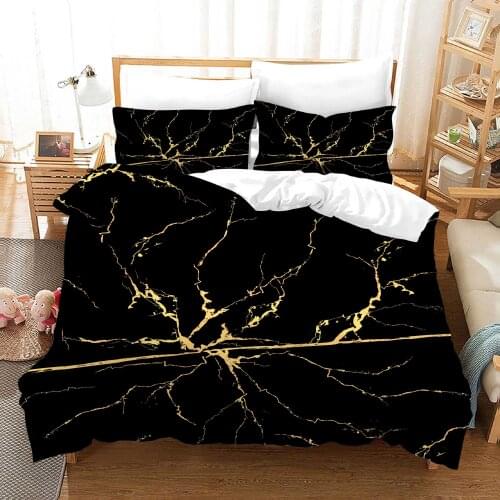 Marble Bedding Set Geometric Duvet Cover Set Boys Bed Cover Comforter Black and White Bed Set Double Queen King Home Textile