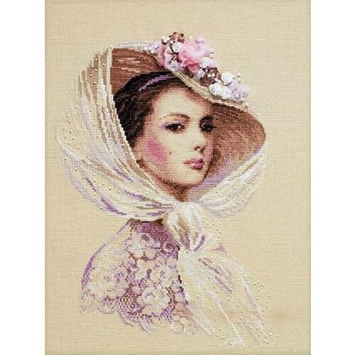 WUYU 5D DIY Diamond Painting Full 14/11CT CROSS STITCH Square/Round Drill L1690 Womens Hat 45x60 Embroidery Cross Stitch