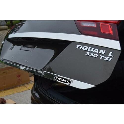 Black Logo Stainless Steel Rear Tailgate Trunk back door Cover Trim For tiguan L 2017 2018 Car Accessories Styling