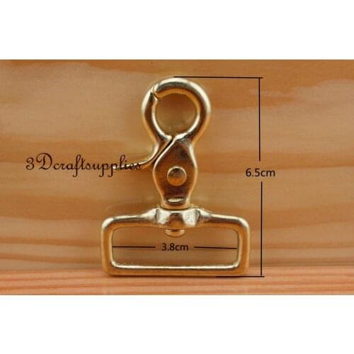 One Lobster Clasps Clips Claw purse hooks Swivel snap hook solid brass 38 mm K84