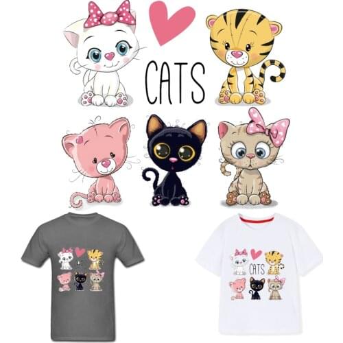 Black Cat Patch Fusible Iron-on Transfers for Clothing Thermoadhesive Patches on Clothes Diy Child Stickers Cute Applique Dress