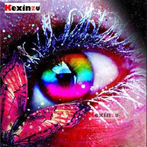 Full 5D DIY Square Round Diamond Painting Butterfly eye 3D Embroidery Cross Stitch Rhinestone Mosaic Home Decor Gift XF6100