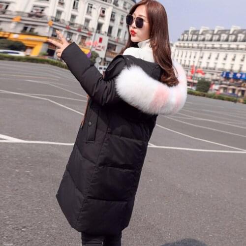 Down Winter Jacket Woman Hooded Slim Long Down Coats Female 20% White Duck Down Parka Real Fox Fur Ladies Clothes 665529999-44