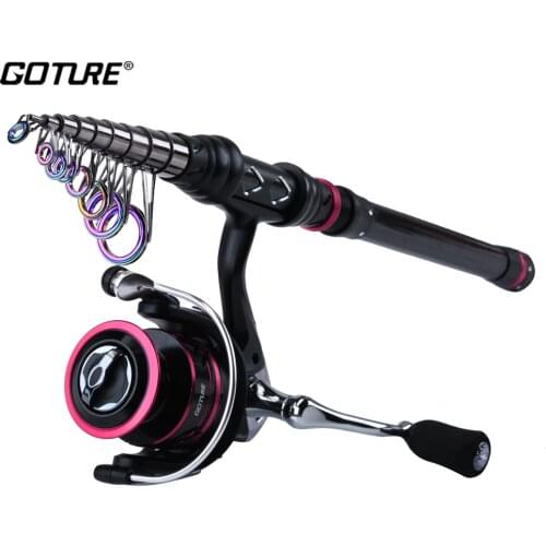 Goture Spinning Fishing Rod Combo Set Kit 1.8M/2.1M/2.4M/3.0M/3.6M With 2000/3000/4000 Series CNC Aluminum Spool Spinning Reel