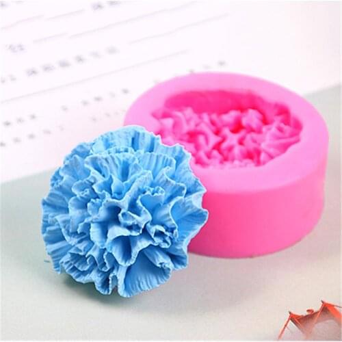 3D Carnation Flower Silicone Mold DIY Aromatherapy Plaster Candle Soap Mold Homemade Candle Form Soap Mould Cake Decoration Tool
