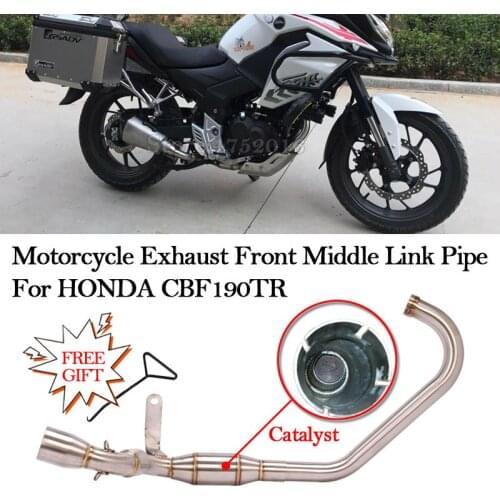 For Honda CBF190TR CB190R Motorcycle Exhaust Modified Motorbike Escape Moto Stainless Front Middle Link Pipe With Catalyst 51mm
