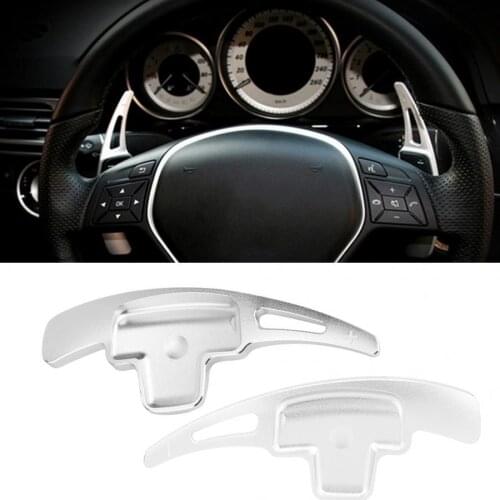 Gear Shift Paddle Car Steering Wheel Trim Fit for Mercedes-Benz R-class SLK GLK 2013- Silver car accessories