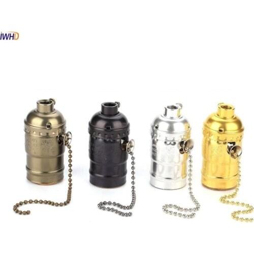 IWHD Soquete Vintage Fitting E27 Lamp Holder Socket Chain Switch Douille E27 Socket Light Lamp Holder Homekit UL CE