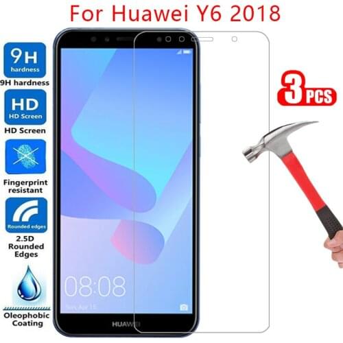 Protective tempered glass for huawei y6 prime 2018 screen protector on y 6 6y y6prime y62018 film case huawey huwei hawei huawi