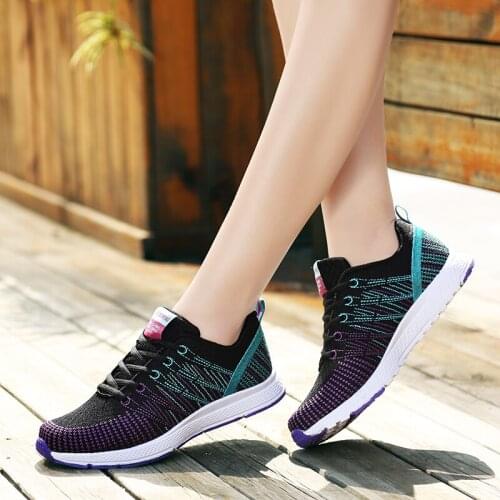 Women Casual Shoes Fashion Breathable Mesh Lace Up Flat Shoes Sneakers Women 2020 Tenis Feminino White Pink Vulcanized Shoes