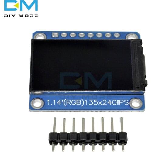 1.14 Inch ST7789 TFT 135*240 RGB LCD Display Module Drive IC HD Screen IPS View 8Pin 3.3V Full Color 4 Wire SPI Interface 1.14