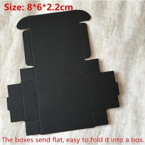 100pcs/lot-8*6*2.2cm Black Paperboard Party Box Craft Gift Packing Boxes Candy box Cosmetic Handmade Soap Package Box