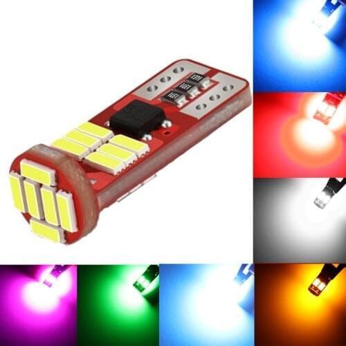 100pcs T10 LED W5W 194 168 Canbus Non polar Car Clearance Reading Lights Bulb Auto Interior Lamp 4014 18SMD White Red DC12V
