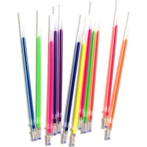 12pcs/set Colorful Gel Ink Pen Refills Highlighter for Drawing Student Stationery School Supplies