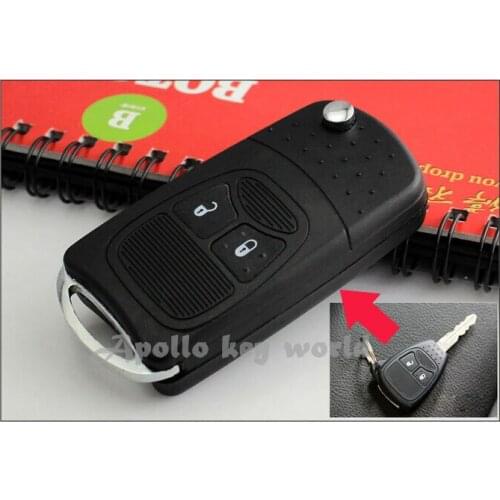 2 Button Modified Flip Folding Remote Key Shell Case For Chrysler 300C Sebring Jeep Compass Wrangler Patriot Dodge Fob Key Cover