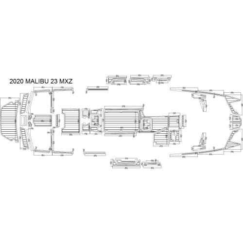 2020 MALIBU 23 MXZ Swim Step & Cockpit Pad Boat EVA Teak Decking 1/4" 6mm