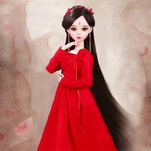 32 Ball Jointed Dolls Chinese Ancient Costume 60cm 1/3 BJD Dolls With Hanfu Outfits Dress Wig Shoes Makeup Toys Gifts For Girls