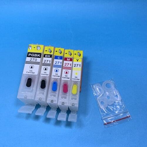 YOTAT 5pcs empty Refillable ink cartridge PGI270 PGI-270 CLI-271 for Canon PIXMA MG5720 MG5721 MG5722 MG6820 MG6821 MG6822