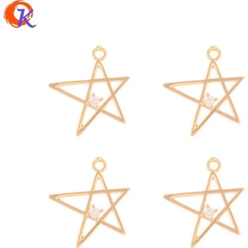 Cordial Design 50Pcs 15*17MM CZ Charms/Jewelry Accessories/Earrings Connectors/Star Shape/DIY Making/Hand Made/Earring Findings
