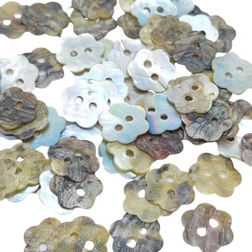 50 Pcs/pack 2 Holes Mother of Pearl Flower Shell Sewing Buttons Scrapbooking Knopf Bouton DIY Apparel Accessories 14mm
