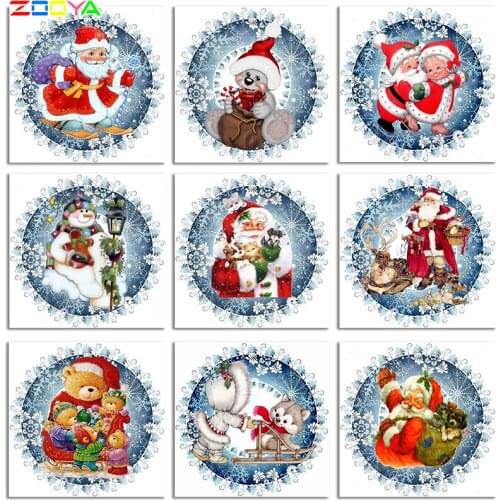5D Diamond Painting Cartoon Santa Claus New Arrivals Diy Crystal Bear Diamond Embroidery Cartoon Diamond Mosaic Paintings Er063