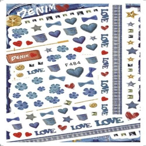 6pcs Cartoon Network Red Girl Nail Sticker Flower Artificial Nail Sticker