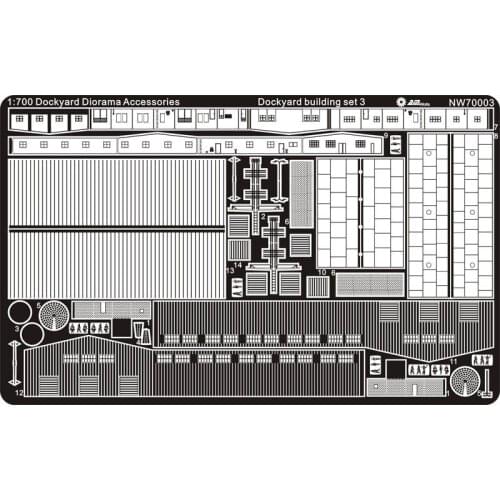 AM-WORKS NW70003 1/700 Dockyard Diorama Accessories - Dockyard building set 3 - Upgrade Detail Set