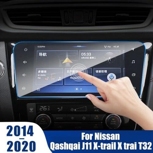Tempered Glass Car GPS Navigation Screen Protective Film Sticker For Nissan Qashqai J11 X-trail X trai T32 2014-2020 Accessories