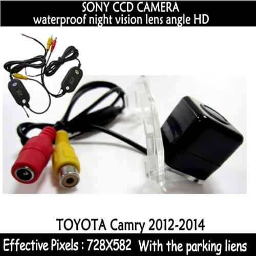 Wireless waterproof parking Car Rear View Reverse backup Camera in rear view for SONY CCD Camera for TOYOTA CAMRY 2012-2014