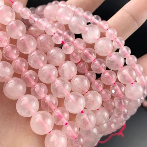 Pink Citrines Crystal Beads Loose Stone Beads For Jewelry Making DIY Bracelet Necklace Accessories 15'' Strands 4/6/8/10/12mm