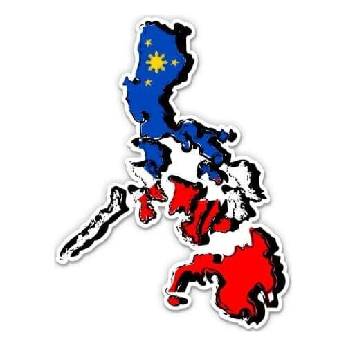 Express Philippines Flag Country Shape - Vinyl Sticker Waterproof Decal