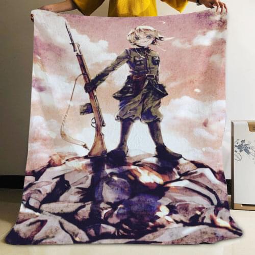 Musife Custom Yojo Senki: Saga of Tanya the Evil Flannel Blanket Your own Blanket Flannel Blankets for Sofa DIY Dropshipping