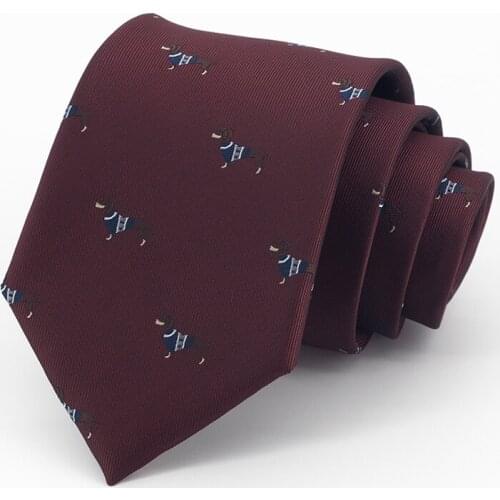 High Quality 8CM Wide Business Tie For Men Deep Red Fashion Formal Male Necktie Party Wedding Work With Gift Box
