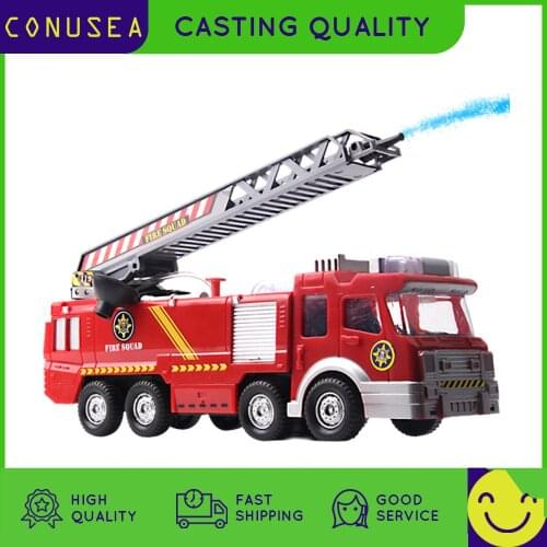 Fire Truck Car Model Spray Water Gun Toy Firetruck Fireman Vehicle Car with Music Led Light Educational Boy Kids Toy Children