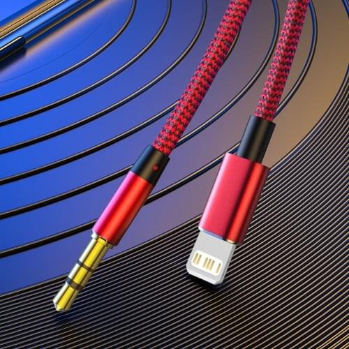 Aux Cable for iPhone 12 Mini 11 Pro XR 7 8 Plus X XS Max Converter 3.5mm Jack Headphone Adapter Speaker AUX Audio Cord Line 1.2M