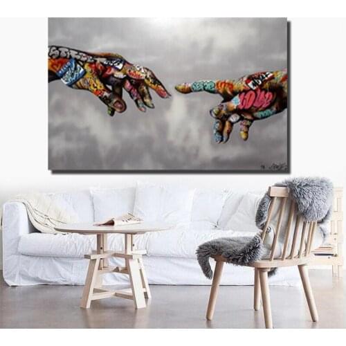 Classic Graffiti Street Art Painting Abstract Art Hand Posters and Prints Cuadros Wall Pictures for Living Room Home Decoration