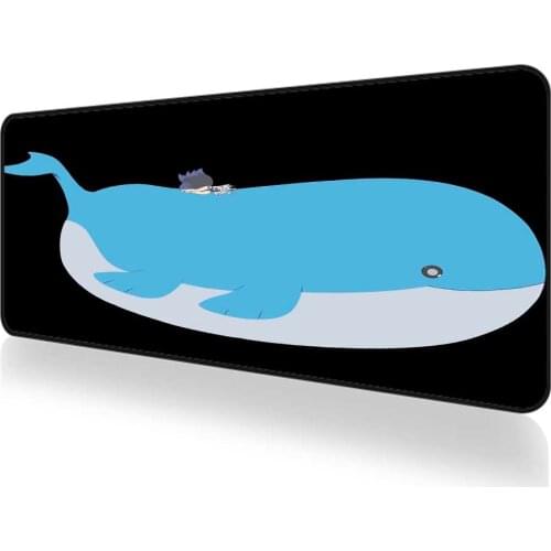 Cetaceans Large black Mouse pad cute gaming accessories Rubber mats Office Carpet Pc mousepad xxl Computer mat deskmat 900x400