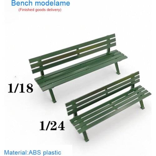 Bench Model Toy 1/18 Bench Large Size Green Model Chair Furniture Park Scene Layout 5pcs Sand Table DIY Diorama