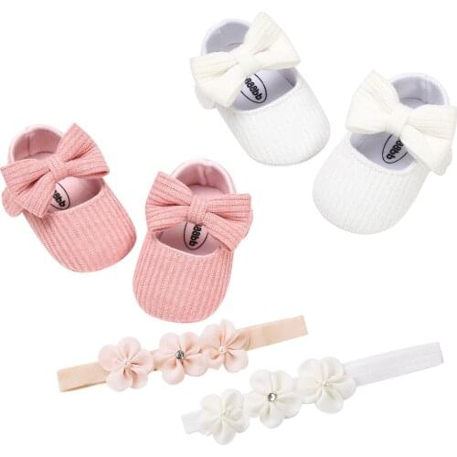 Baby First Walkers Clothing Baby Shoes Newborn Infant Pram Girls Princess Moccasins Bowknot Solid Soft Shoes