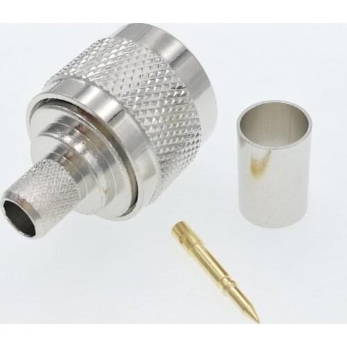 N Male Crimp RF Connector For RG5 RG6 LMR300 RG212 5D-FB Cable