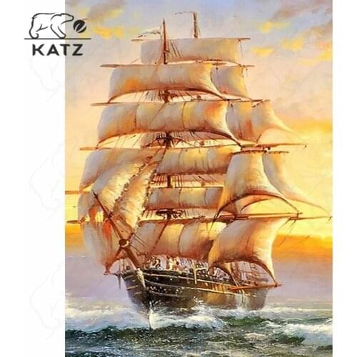 Sail Seascape Diamond Painting Sea Landscape Embroidery Crossing Diy Plant Mosaic Aesthetic Gift Cross Stitch Home Decoration