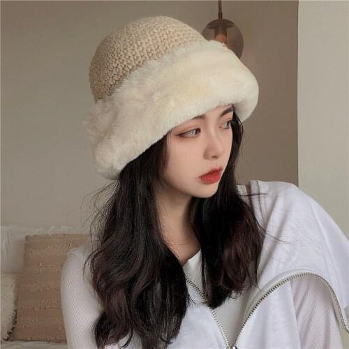 New style arrive fur lady woolen autumn winter Ear flap hat thicken warm against cold lovely female celebrity hand-knitted hats