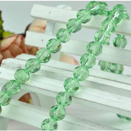 Wholesale 140pcs Fashion Jewelry Crystal Beads 8mm Round Faceted Beads Crystal Light Green Color Fit Jewelry DIY Making