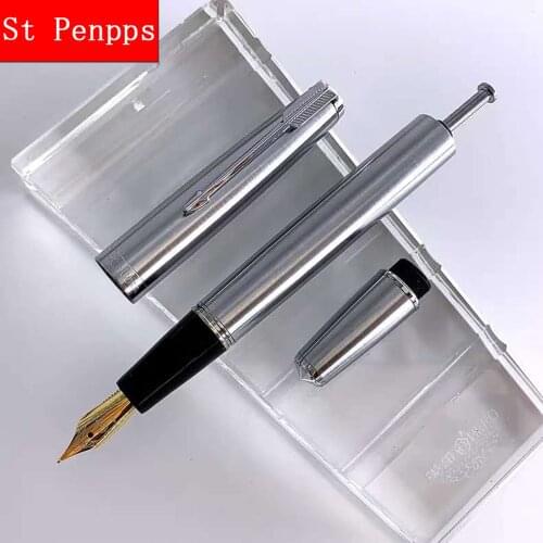 Wing Sung 601A Vacumatic Piston Type Fountain Pen Steel Ink Pen Silver Cap F Exposed Nib Stationery Office school supplies