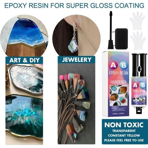 DIY Resin Glue with A and B Types Heat Resistant Long Lasting Fast Drying Adhesive Glue Durable Long Lasting for Jewelery Art