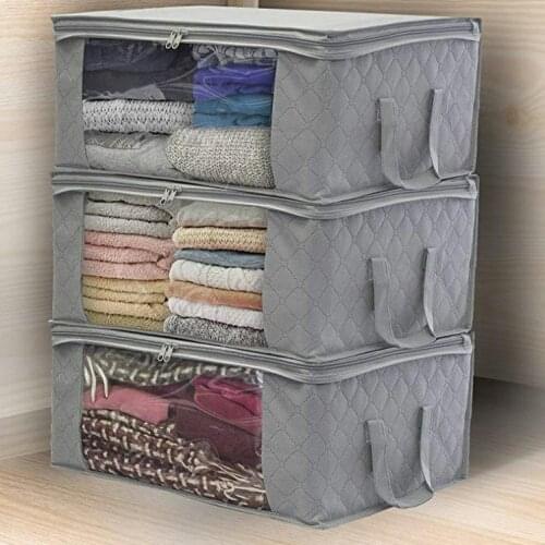 Portable Multifunction Household Non-woven Organizer Space Saver Clothes Organizer Quilt Blanket Storage Bag Box Organizer
