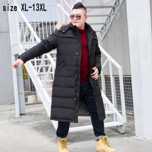 New winter Down Jacket Men Extra Large Thickened Fashionable Extended Knee Coats X-long high quality plus size XL-11XL 12XL 13XL