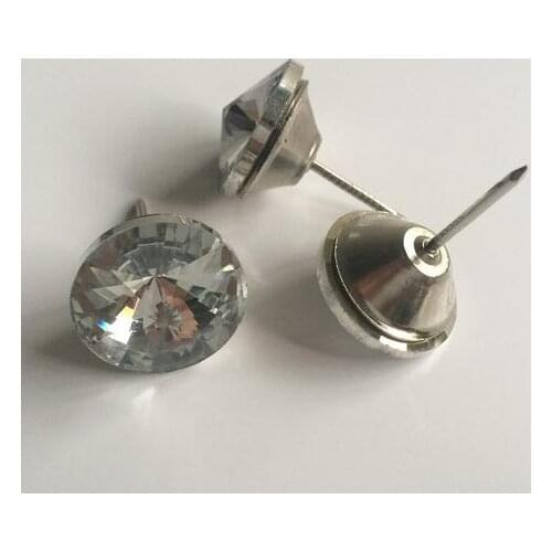 500pcs/lot 20mm Glass Crystal Buttons Upholstery Nail Stud Sofa Bed Headboard Decor Furniture Nails Free Shipping